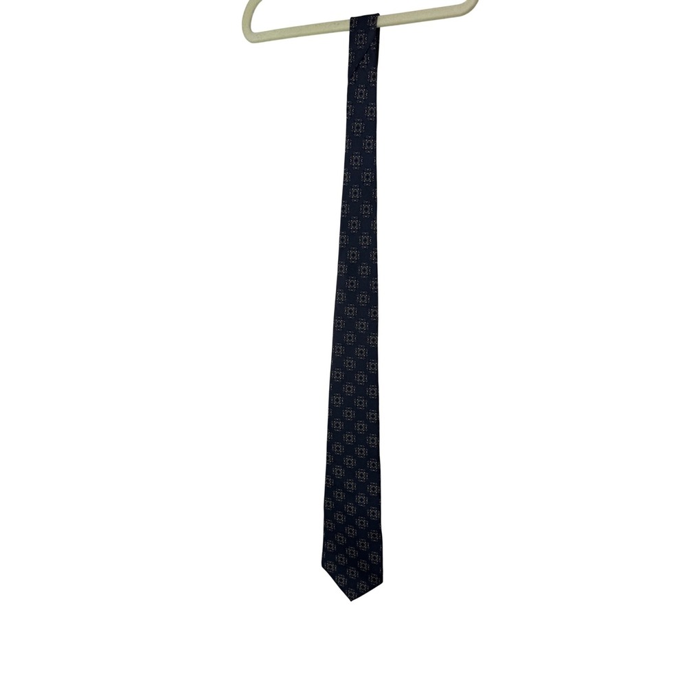 Bugatti Tie Mens‎ One Size Blue Geometric Medallion Woven Classic Necktie Dress